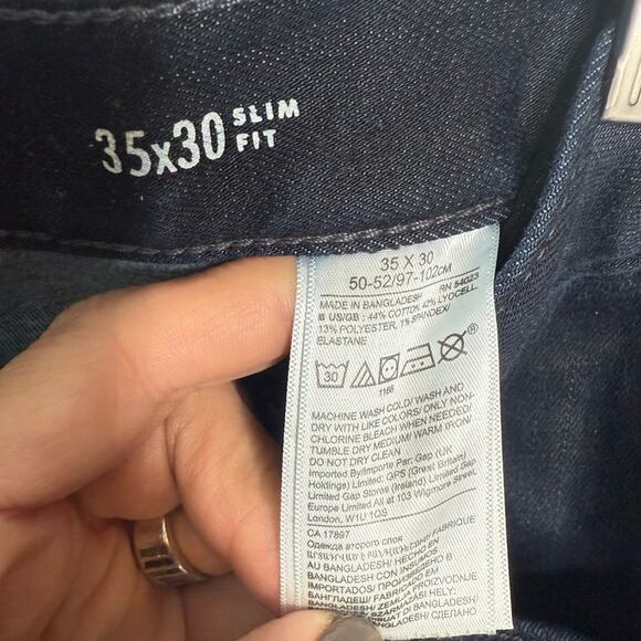 Banana Republic Men’s Dark Denim The Traveler Slim Denim Jean M-178 Sz 35 x 30 - Picture 6 of 9